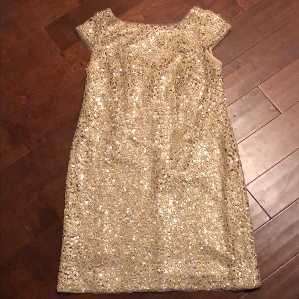 Adrianna Papell gold dress